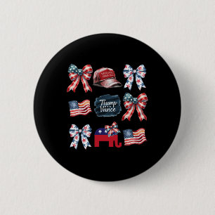 Trump Vance Buig Coquette Stem Presidentieel 2025  Ronde Button 5,7 Cm