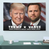 Trump Vance Foto 2024 Campagne Grote Binnen Spandoek (Beurs)