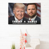 Trump Vance Foto 2024 Campagne Grote Binnen Spandoek (Insitu)