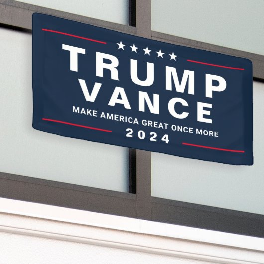 Trump Vance Foto 2024 Campagne Grote Outdoor Spandoek (Buitenkant Gebouw)