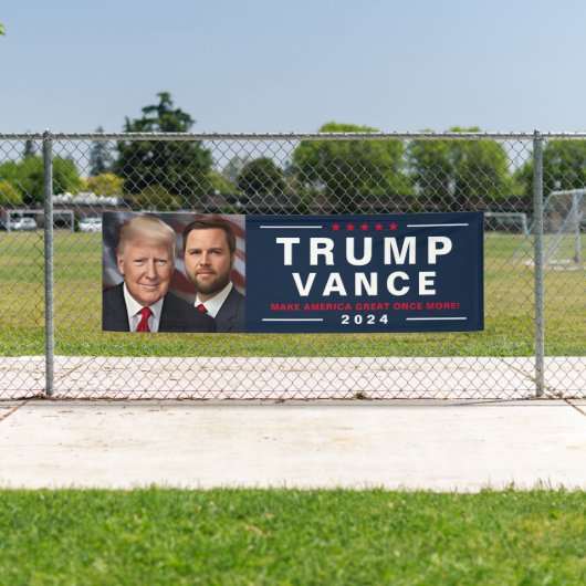 Trump Vance Foto 2024 Campagne Grote Outdoor Spandoek (Insitu)
