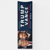 Trump Vance Foto 2024 Campagne Grote Outdoor Spandoek (Verticaal)