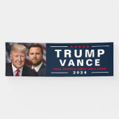 Trump Vance Foto 2024 Campagne Grote Outdoor Spandoek (Horizontaal)