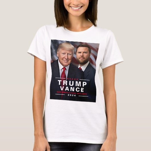 Trump Vance Foto presidentscampagne 2024 T-shirt (Voorkant)