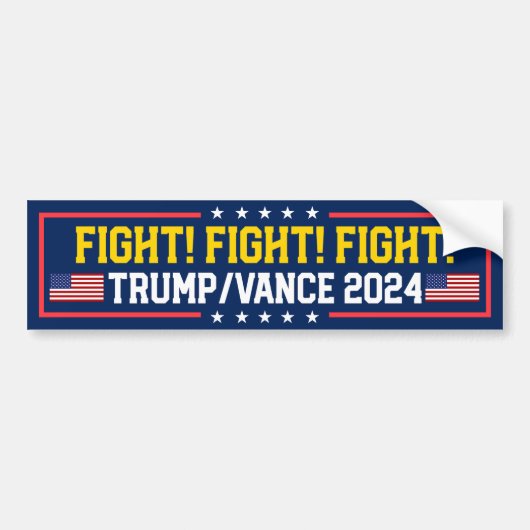 Trump Vance gevecht 2024 Bumpersticker (Voorkant)
