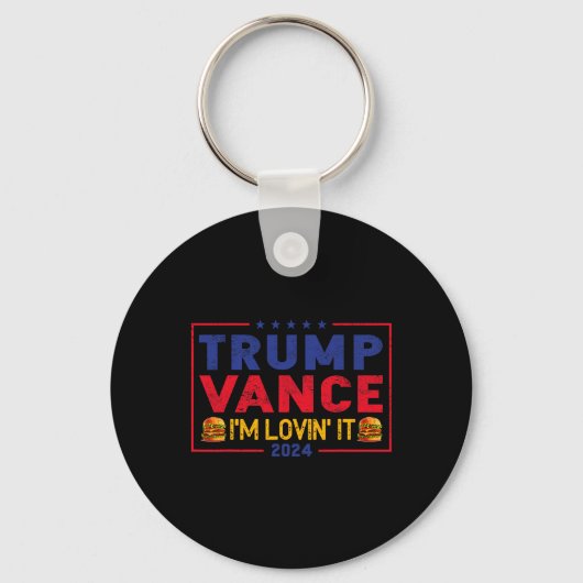 Trump Vance I'm Lovin' It Hamburger 2025 Sleutelhanger (Voorkant)