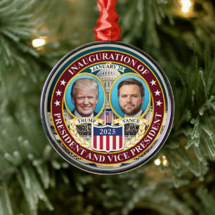 Trump - Vance inauguratie 20 jan. 2025 Kerstmis Metalen Ornament