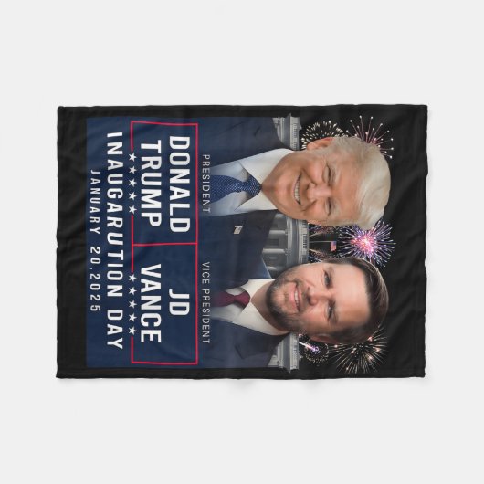 Trump Vance inauguratiedag 2025 Donald Trump JD Fleece Deken (Voorkant (Horizontaal))