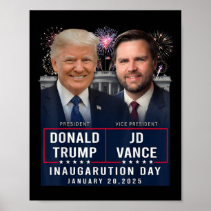 Trump Vance inauguratiedag 2025 Donald Trump JD Poster