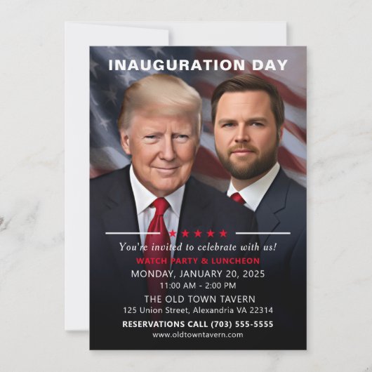Trump Vance Inauguration Day Watch Party Kaart (Voorkant)