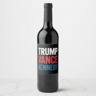 Trump Vance Kennedy 2024 Verkiezing Wijn Etiket
