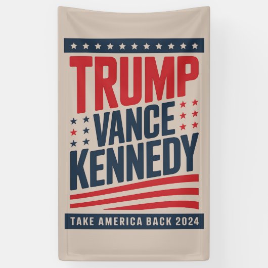 Trump Vance Kennedy keert terug naar 2024 Spandoek (Verticaal)