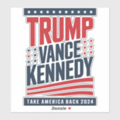 Trump Vance Kennedy keert terug naar 2024 Sticker (Vel)