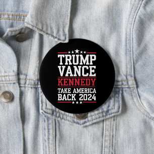 Trump Vance Kennedy Neem Amerika Weer Terug Ronde Button 4,0 Cm