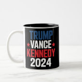 Trump Vance Kennedy President 2024 Tweekleurige Koffiemok (Links)