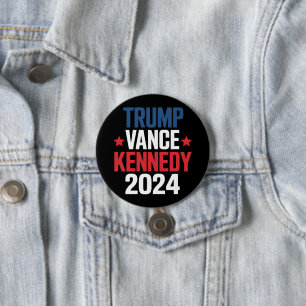 Trump Vance Kennedy President Verkiezingen 2024  Ronde Button 7,6 Cm