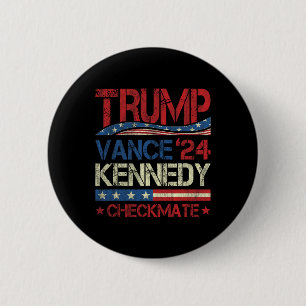 Trump Vance Kennedy Schaakmat Verkiezing Republike Ronde Button 5,7 Cm