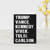 Trump Vance Kennedy Vivek Tulsi Carlson Kaart (Gele Bloem)