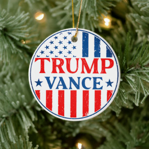 Trump Vance Keramisch Ornament