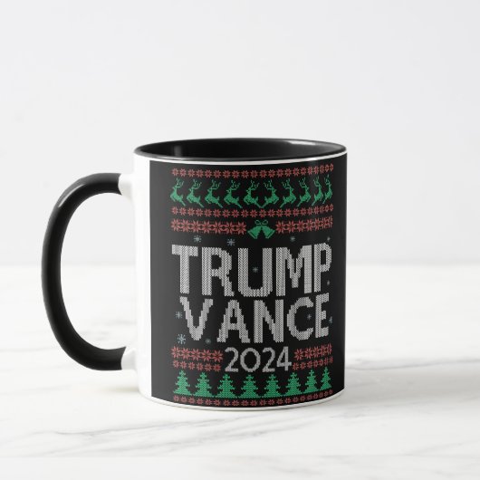Trump Vance Kerst Lelijke Kerstmis Sweater Verkiez Mok (Links)