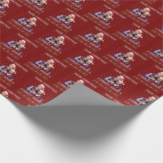 Trump Vance Kerstman maakt kerst weer geweldig roo Cadeaupapier (Hoek)