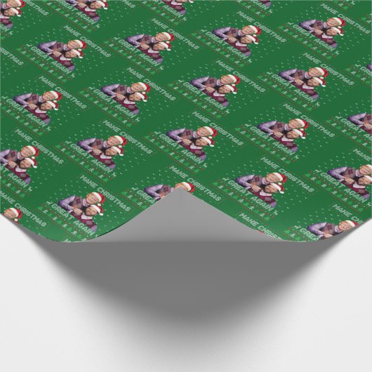 Trump Vance Kerstman maakt kerst weer groen Cadeaupapier (Hoek)