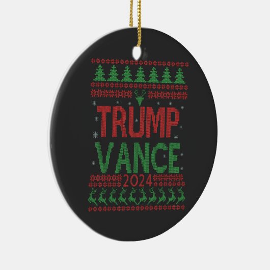 Trump Vance Kerstmis T-shirt met lelijke verkiezin Keramisch Ornament (Rechts)