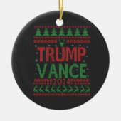 Trump Vance Kerstmis T-shirt met lelijke verkiezin Keramisch Ornament (Voorkant)