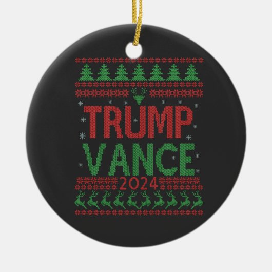 Trump Vance Kerstmis T-shirt met lelijke verkiezin Keramisch Ornament (Voorkant)