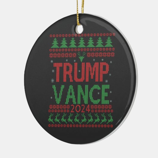 Trump Vance Kerstmis T-shirt met lelijke verkiezin Keramisch Ornament (Links)