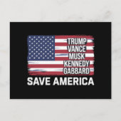 Trump Vance Musk Kennedy Gabbard 2024 - Red Amerik Briefkaart (Voorkant)