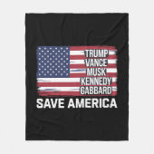 Trump Vance Musk Kennedy Gabbard 2024 - Red Amerik Fleece Deken (Voorkant)