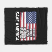 Trump Vance Musk Kennedy Gabbard 2024 - Red Amerik Fleece Deken (Voorkant (Horizontaal))
