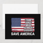 Trump Vance Musk Kennedy Gabbard 2024 - Red Amerik Kaart (Voorkant / Achterkant)