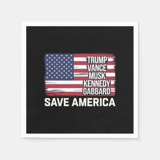 Trump Vance Musk Kennedy Gabbard 2024 - Red Amerik Servet (Voorkant)