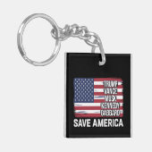 Trump Vance Musk Kennedy Gabbard 2024 - Red Amerik Sleutelhanger (Voorkant Links)