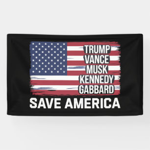 Trump Vance Musk Kennedy Gabbard 2024 - Red Amerik Spandoek