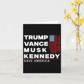 Trump Vance Musk Kennedy Sla Amerika 2024  Kaart (Gele Bloem)