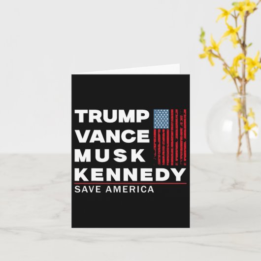 Trump Vance Musk Kennedy Sla Amerika 2024  Kaart (Gele Bloem)