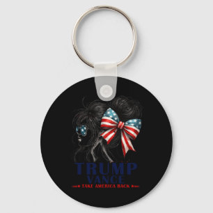 Trump Vance neemt Amerika terug in 2024 Messy Bun  Sleutelhanger