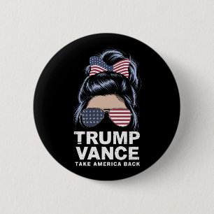 Trump Vance Neemt Amerika Terug Rommelige Knot Mei Ronde Button 5,7 Cm