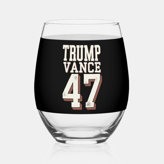 Trump Vance President Trump wint Wijnglas Zonder Voet (Achterkant)