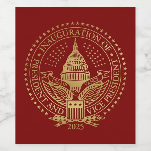 Trump Vance Presidentieel Inauguratie Logo Inaugur Wijn Etiket (Enkel label)