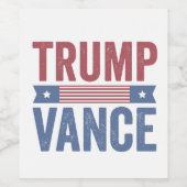 Trump Vance Republikeins Amerikaans Verkiezingsges Wijn Etiket (Enkel label)