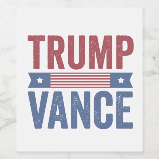 Trump Vance Republikeins Amerikaans Verkiezingsges Wijn Etiket (Enkel label)