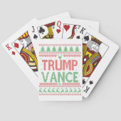 Trump Vance Republikeins lelijk kersttrui Xmas Pokerkaarten (Achterkant)