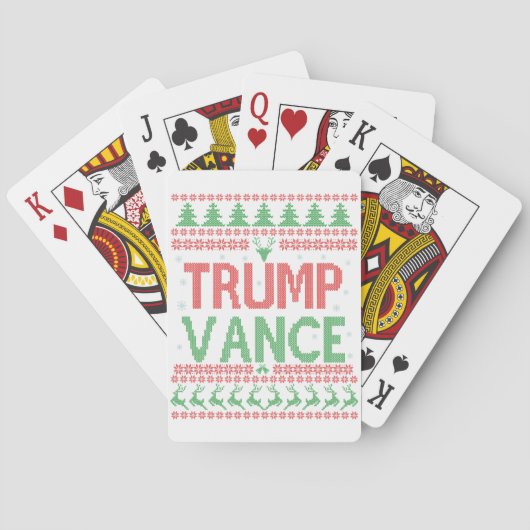 Trump Vance Republikeins lelijk kersttrui Xmas Pokerkaarten (Achterkant)