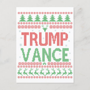 Trump Vance Republikeinse Lelijke Kersttrui Xmas Briefkaart