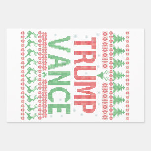 Trump Vance Republikeinse Lelijke Kersttrui Xmas Inpakpapier Vel