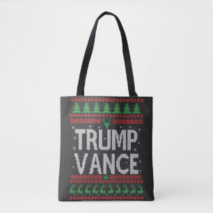 Trump Vance Republikeinse Lelijke Kersttrui Xmas Tote Bag